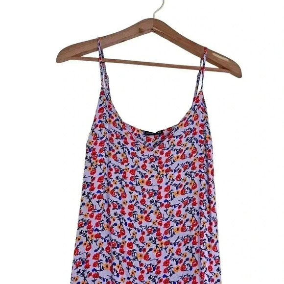 Cotton On Lilac Orange Floral Midi Dress Sun Dress Spring Summer Size M - Picture 2 of 6